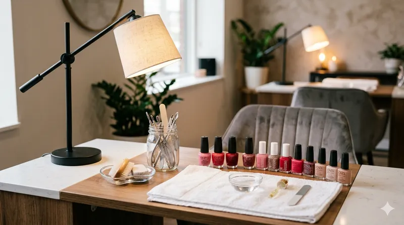 Detalhe da estação de manicure