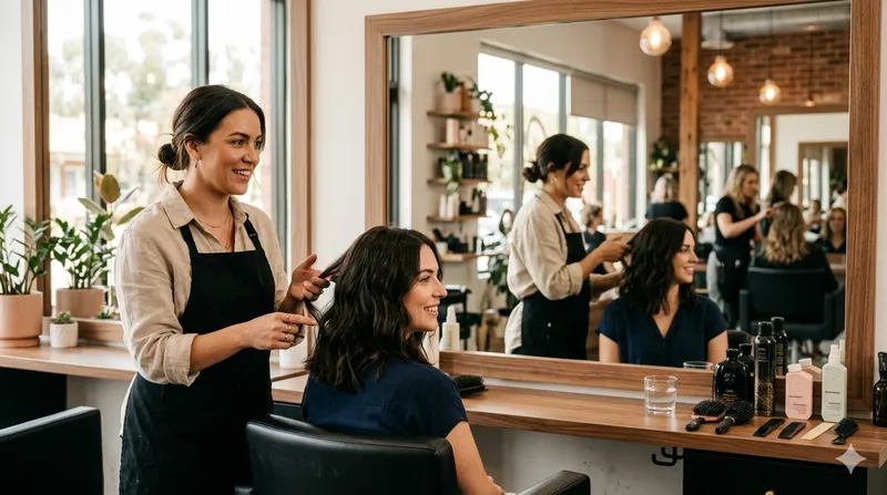 Consulta com cliente ao espelho